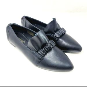 Amaravali Women's Classic Pointy Toe Black Slip On Flats Shoes